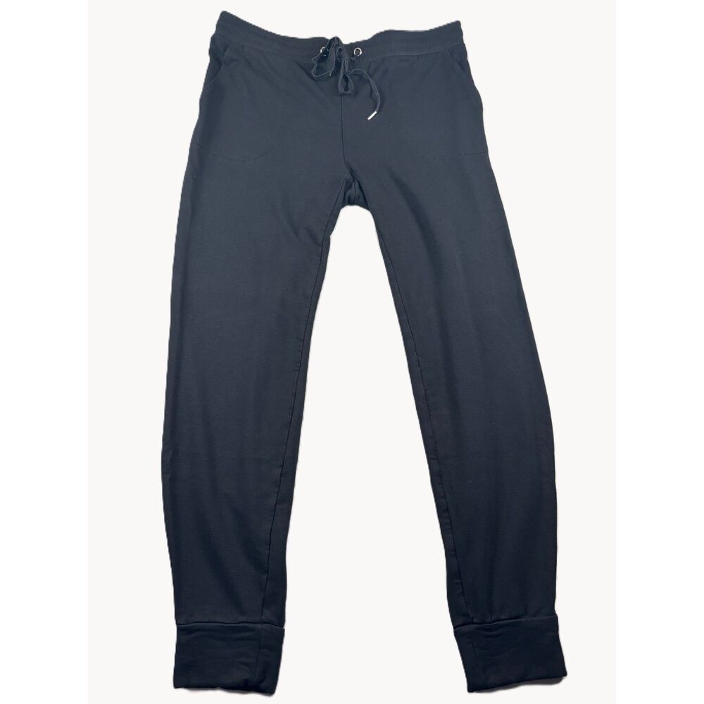 Soma WKND Soft Brushed Terry Jogger Size M Pants Black Pockets Drawstring Casual - Picture 3 of 9